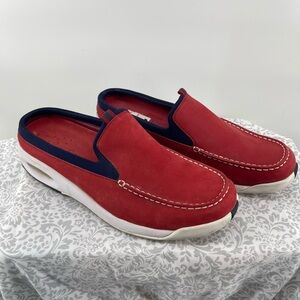 Cole Haan Nike Collab Red Suede Leather Womens Slip-On Shoes Loafers 9.5B